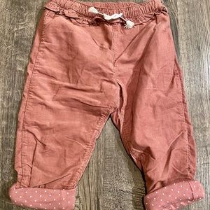 NWT H&M Baby Rose Polka Dot Corduroy Pants 12-18M
